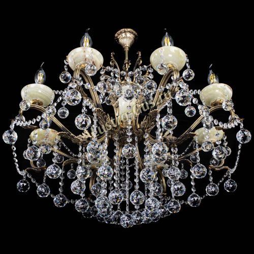 Люстра бронзовая Алфея Оникс №8 шары в Симферополе Гусь Хрустальный