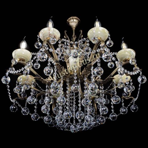 Люстра бронзовая Алфея Оникс №8 шары в Симферополе Гусь Хрустальный