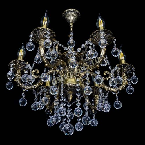 Бронзовая люстра Артемида №6 шар в Симферополе Гусь Хрустальный