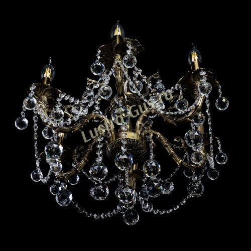 Бронзовая люстра Артемида шар в Симферополе Гусь Хрустальный