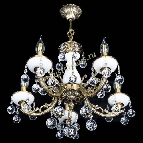 Люстра бронзовая Атланта из мрамора №5/1 Шар в Симферополе Гусь Хрустальный