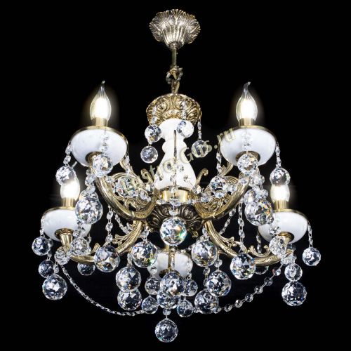 Люстра бронзовая Атланта из мрамора №5/3 Шар в Симферополе Гусь Хрустальный