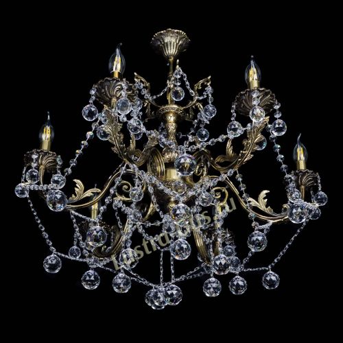 Бронзовая люстра Кассандра №6/2 шар в Симферополе Гусь Хрустальный