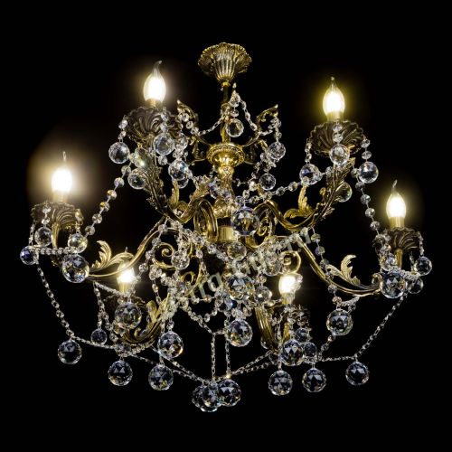 Бронзовая люстра Кассандра №6/2 шар в Симферополе Гусь Хрустальный