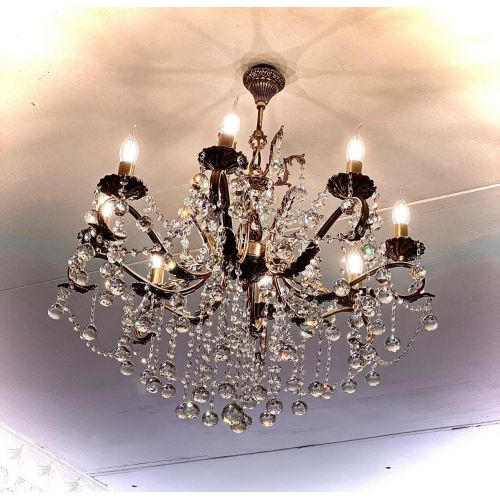 Бронзовая люстра Мелания №8/2 шар в Симферополе Гусь Хрустальный