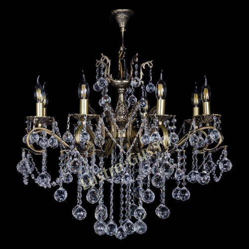 Бронзовая люстра Мелания №8/2 шар в Симферополе Гусь Хрустальный