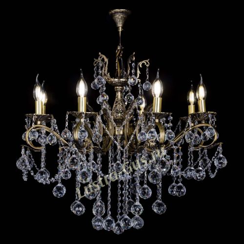 Бронзовая люстра Мелания №8/2 шар в Симферополе Гусь Хрустальный