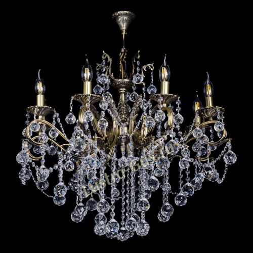 Бронзовая люстра Мелания №8/2 шар в Симферополе Гусь Хрустальный