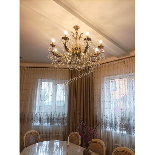 Бронзовая люстра Кассандра №8 шар в Симферополе Гусь Хрустальный