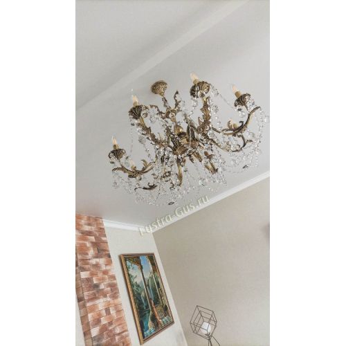 Бронзовая люстра Кассандра №8 шар в Симферополе Гусь Хрустальный