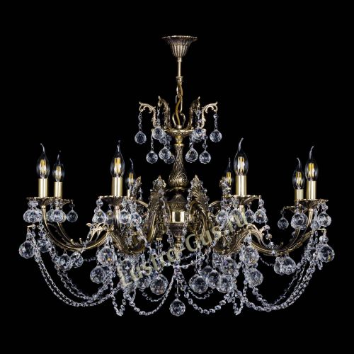 Бронзовая люстра Кассандра №8 шар в Симферополе Гусь Хрустальный