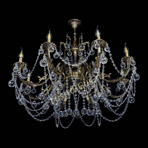 Бронзовая люстра Кассандра №8 шар в Симферополе Гусь Хрустальный