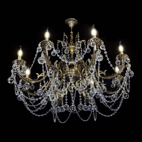 Бронзовая люстра Кассандра №8 шар в Симферополе Гусь Хрустальный