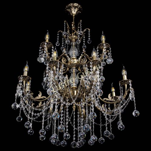 Люстра бронзовая Кассандра Алфея №12 шар в Симферополе Гусь Хрустальный