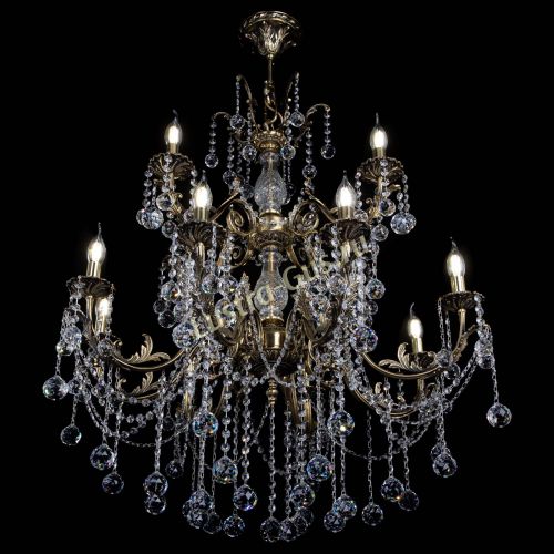 Люстра бронзовая Кассандра Алфея №12 шар в Симферополе Гусь Хрустальный