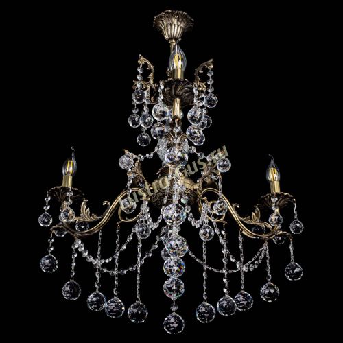 Люстра бронзовая Кассандра Алфея №3/1 шар в Симферополе Гусь Хрустальный