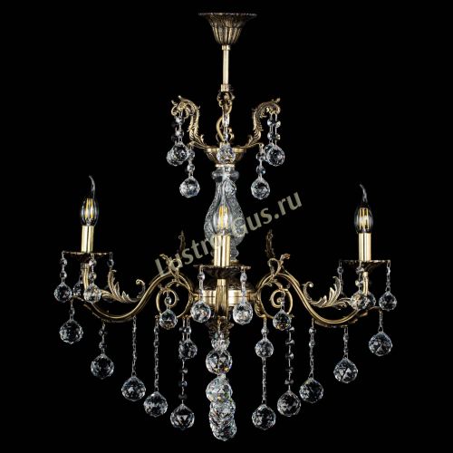 Люстра бронзовая Кассандра Алфея №3/2 шар в Симферополе Гусь Хрустальный