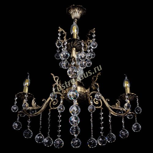 Люстра бронзовая Кассандра Алфея №3/2 шар в Симферополе Гусь Хрустальный