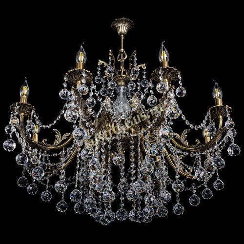 Люстра бронзовая Кассандра Алфея №8/1 шар в Симферополе Гусь Хрустальный