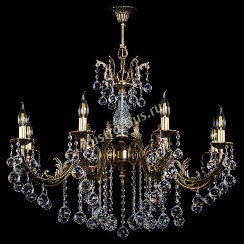 Люстра бронзовая Кассандра Алфея №8/2 шар в Симферополе Гусь Хрустальный