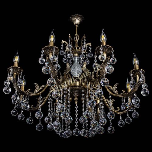 Люстра бронзовая Кассандра Алфея №8/2 шар в Симферополе Гусь Хрустальный