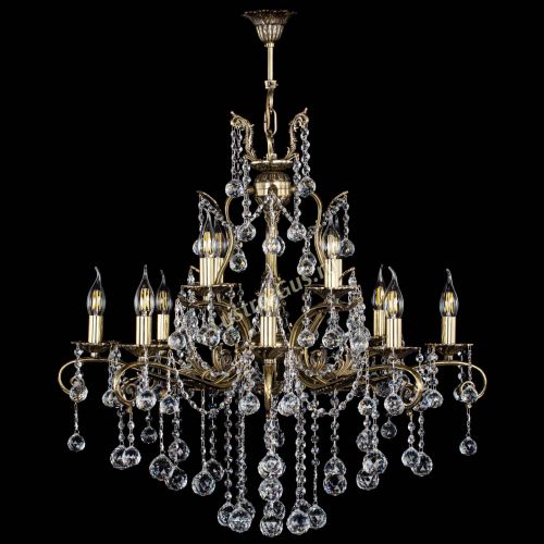 Люстра бронзовая Мелания №12/2 шар в Симферополе Гусь Хрустальный