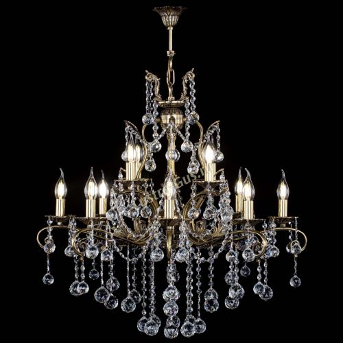 Люстра бронзовая Мелания №12/2 шар в Симферополе Гусь Хрустальный