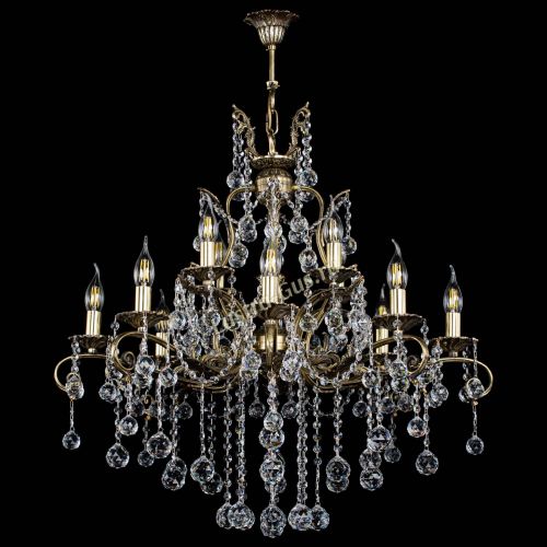 Люстра бронзовая Мелания №12/2 шар в Симферополе Гусь Хрустальный