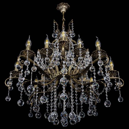 Люстра бронзовая Мелания №12/2 шар в Симферополе Гусь Хрустальный