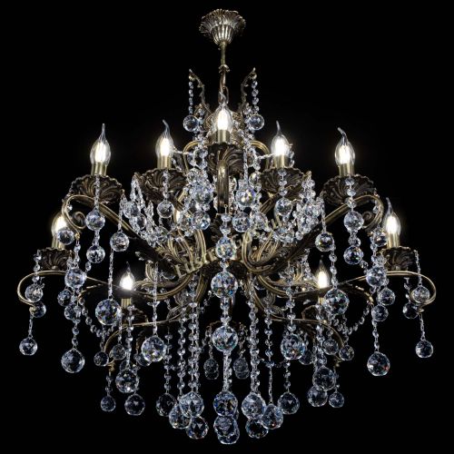 Люстра бронзовая Мелания №12/2 шар в Симферополе Гусь Хрустальный