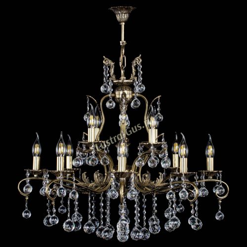 Люстра бронзовая Мелания №12/1 шар в Симферополе Гусь Хрустальный