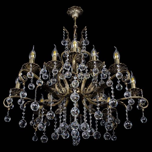 Люстра бронзовая Мелания №12/1 шар в Симферополе Гусь Хрустальный