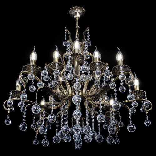 Люстра бронзовая Мелания №12/1 шар в Симферополе Гусь Хрустальный