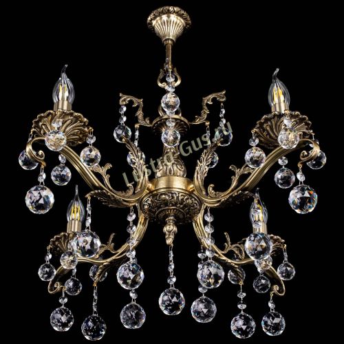 Люстра бронзовая Милана №4/2 шар в Симферополе Гусь Хрустальный