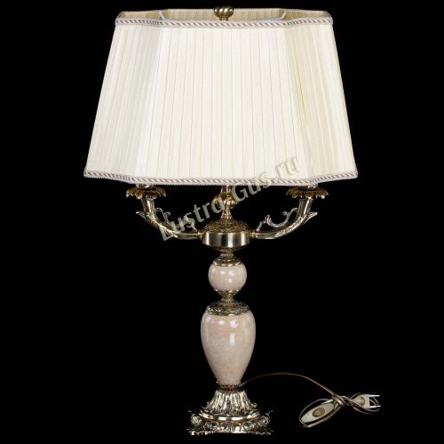 Бронзовая настольная лампа Антик №2 с камнем в Симферополе Гусь Хрустальный