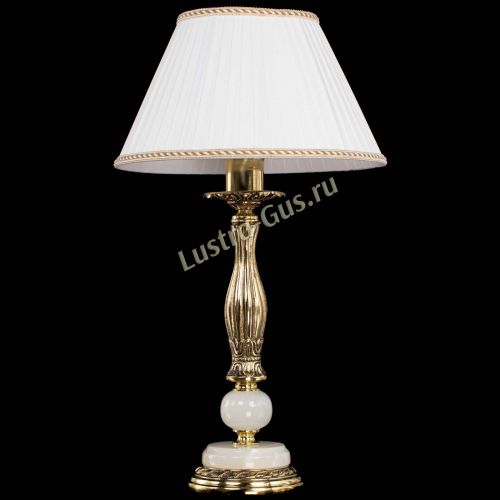 Бронзовая настольная лампа Оникс №1 с абажуром в Симферополе Гусь Хрустальный
