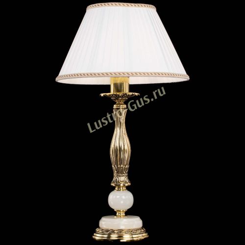 Бронзовая настольная лампа Оникс №1 с абажуром в Симферополе Гусь Хрустальный