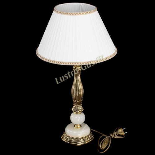 Бронзовая настольная лампа Оникс №1 с абажуром в Симферополе Гусь Хрустальный