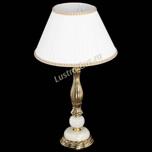 Бронзовая настольная лампа Оникс №1 с абажуром в Симферополе Гусь Хрустальный