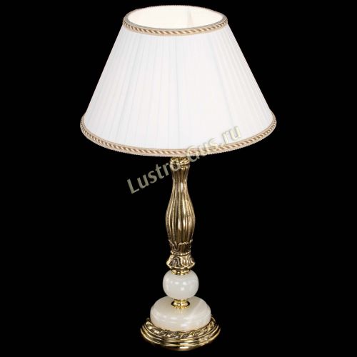 Бронзовая настольная лампа Оникс №1 с абажуром в Симферополе Гусь Хрустальный