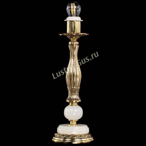 Бронзовая настольная лампа Оникс №1 с абажуром в Симферополе Гусь Хрустальный