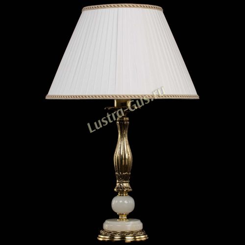 Бронзовая настольная лампа Оникс №1 с большим абажуром в Симферополе Гусь Хрустальный