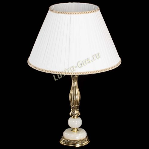 Бронзовая настольная лампа Оникс №1 с большим абажуром в Симферополе Гусь Хрустальный