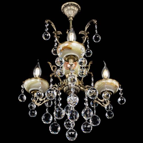 Люстра бронзовая Оникс №3/1 шар в Симферополе Гусь Хрустальный