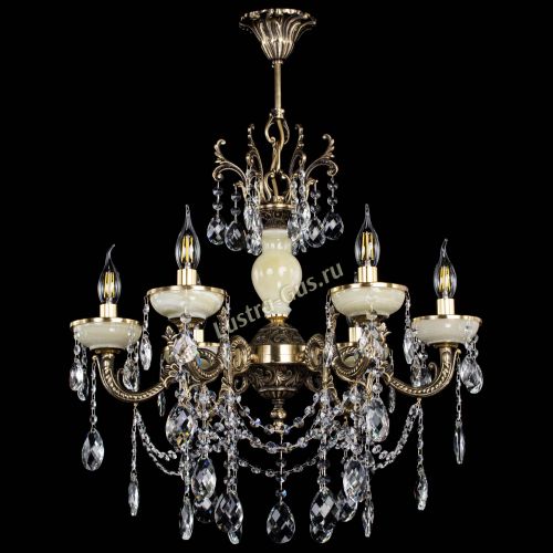 Люстра бронзовая Оникс белый №6/1 баден в Симферополе Гусь Хрустальный
