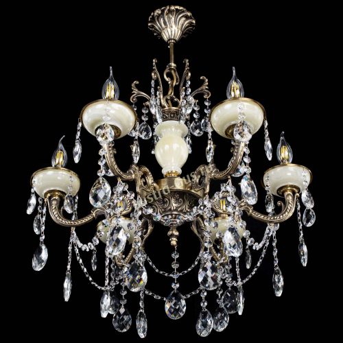 Люстра бронзовая Оникс белый №6/1 баден в Симферополе Гусь Хрустальный