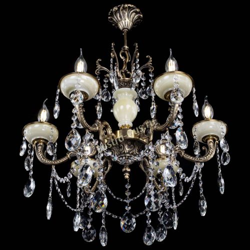 Люстра бронзовая Оникс белый №6/1 баден в Симферополе Гусь Хрустальный