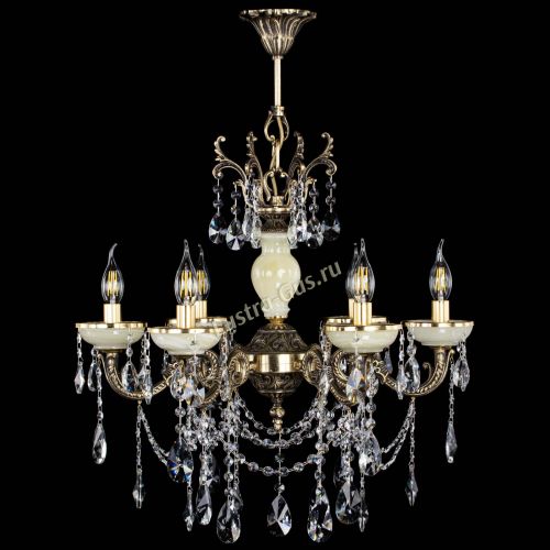 Люстра бронзовая Оникс белый №6/1 лучик в Симферополе Гусь Хрустальный