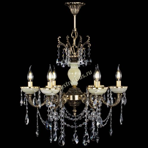 Люстра бронзовая Оникс белый №6/1 лучик в Симферополе Гусь Хрустальный