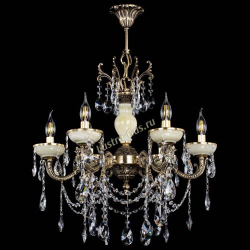 Люстра бронзовая Оникс белый №6/1 лучик в Симферополе Гусь Хрустальный